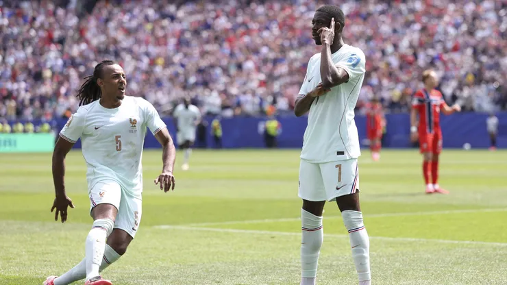 FOXBOROUGH, MASSACHUSETTS - JUNE 26: Ousmane Dembele #7 of France celebrates scoring his team's first goal during the FIFA World Cup 2026 Group I match between Norway and France at Boston Stadium on June 26, 2026 in Foxborough, Massachusetts. (Photo by Justin Setterfield/Getty Images)