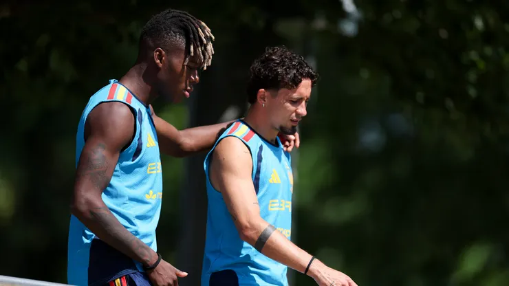 Pino e Nico em treino da Espanha. (Photo by Florencia Tan Jun/Getty Images)