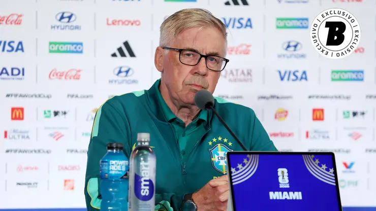 Ancelotti em coletiva de imprensa. Photo by Leonardo Fernandez/Getty Images
