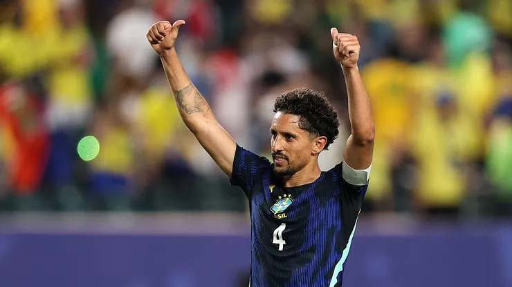 Marquinhos atuando pela Seleção Brasileira. (Photo by Dan Mullan/Getty Images)