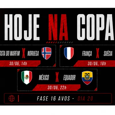 Hoje na Copa tem França em campo contra a Suécia