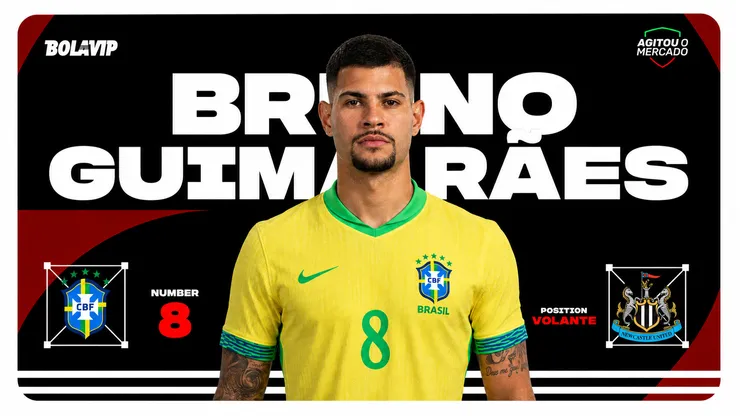 Bruno Guimarães vira assunto na Copa. Foto: Watanabe/Getty Images/Inteligência Artificial com auxílio do Bolavip Brasil.