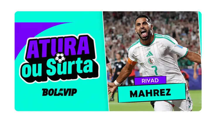 Mahrez comemorando um dos gols da Argélia