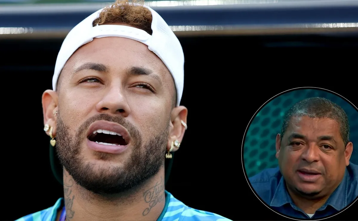Neymar estava triste durante a festa da classificação do Brasil, diz Vampeta