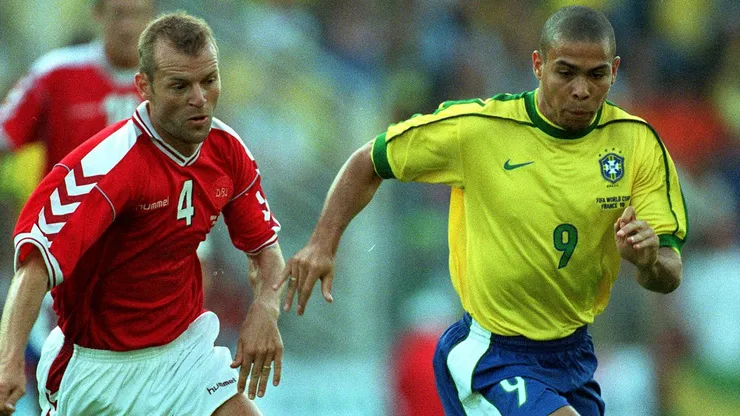 Brasil venceu a Dinamarca nas quartas de final da Copa do Mundo de 1998 Foto: IMAGO / APL