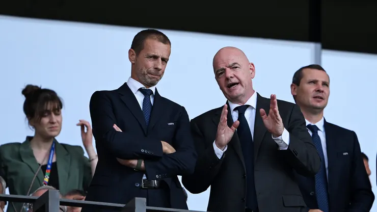 Ceferin e Gianni Infantino. (Photo by Stu Forster/Getty Images)
