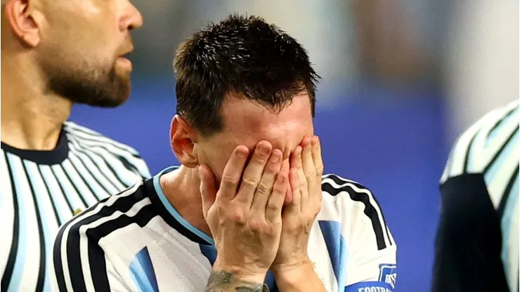 MIAMI GARDENS, FLORIDA - JULY 03: Lionel Messi #10 of Argentina reacts after the 3-2 win during the FIFA World Cup 2026 Round of 32 match between Argentina and Cabo Verde at Miami Stadium on July 03, 2026 in Miami Gardens, Florida. (Photo by Robert Cianflone/Getty Images)