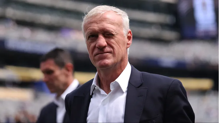 EAST RUTHERFORD, NEW JERSEY - JUNE 30: Didier Deschamps, Head Coach of France, inspects the pitch before the FIFA World Cup 2026 Round Of 32 match between France and Sweden at New York New Jersey Stadium on June 30, 2026 in East Rutherford, New Jersey. (Photo by Mattia Ozbot/Getty Images)