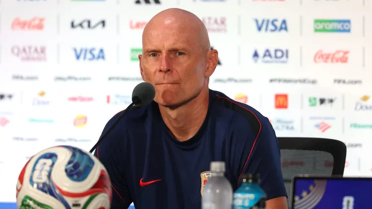 ARLINGTON, TEXAS - JUNE 29: Stale Solbakken, Head Coach of Norway, attends the press conference of Norway one day ahead of the FIFA World Cup 2026 Round Of 32 match between Cote D'Ivoire and Norway at Dallas Stadium on June 29, 2026 in Arlington, Texas. (Photo by Stacy Revere/Getty Images)