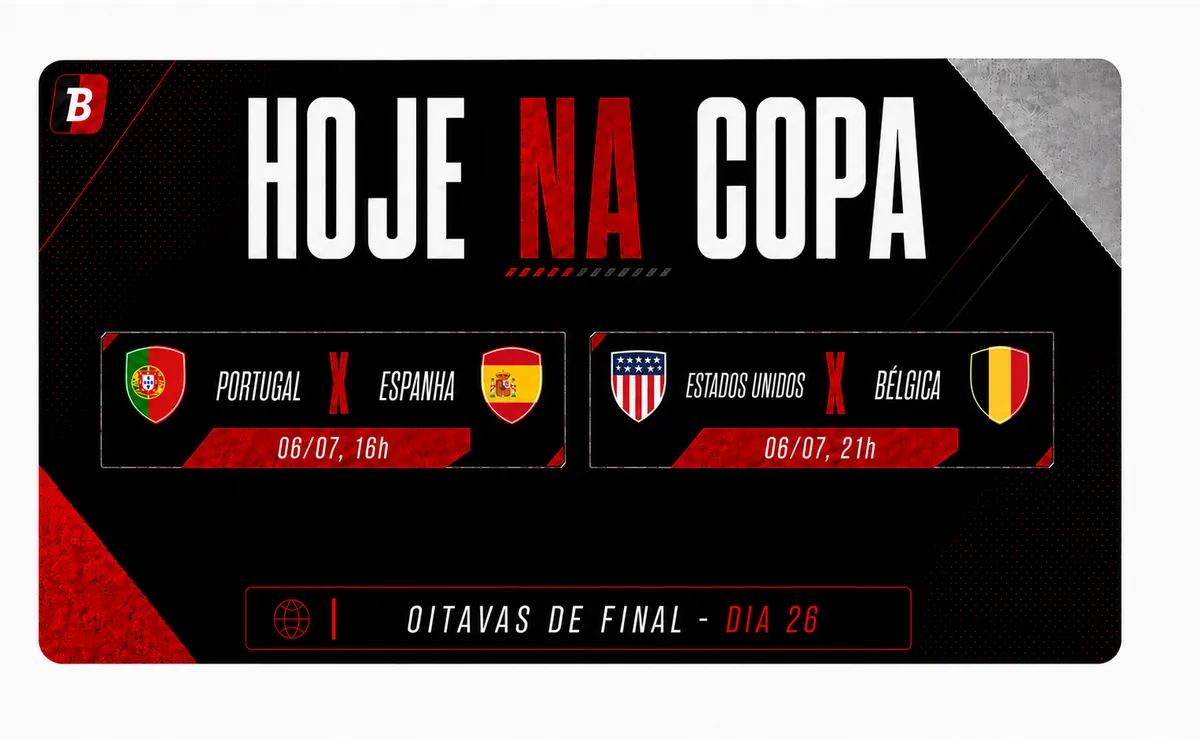Portugal X Espanha marca as oitavas da Copa do Mundo 2026; veja horários e onde assistir ao vivo