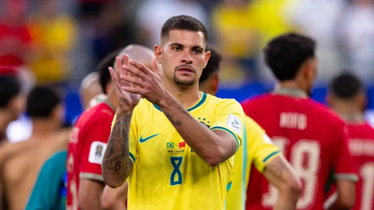 Bruno Guimaraes jogador do Brasil durante partida contra o Marrocos no estadio MetLife Stadium pelo campeonato Copa Do Mundo 2026.