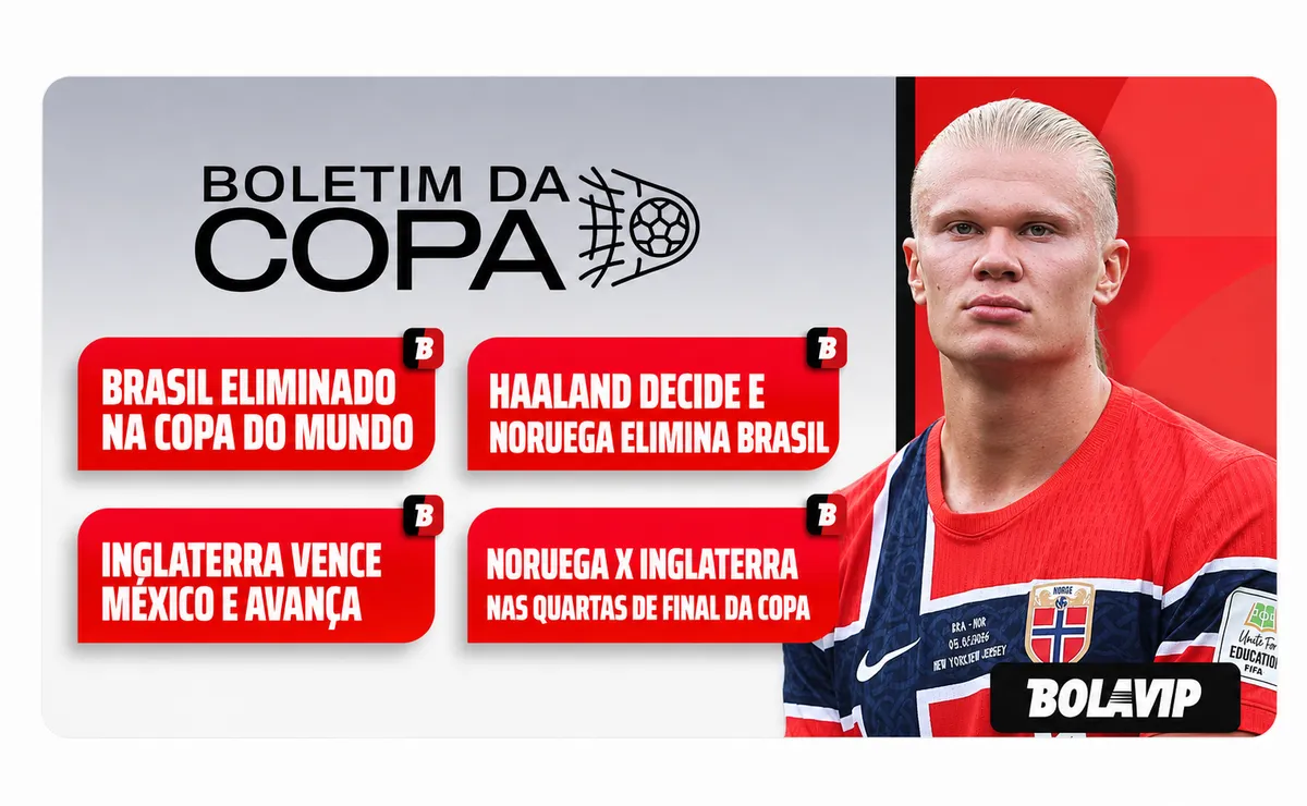 Haaland decide em Brasil x Noruega e Inglaterra elimina México na Copa do Mundo; veja resumos