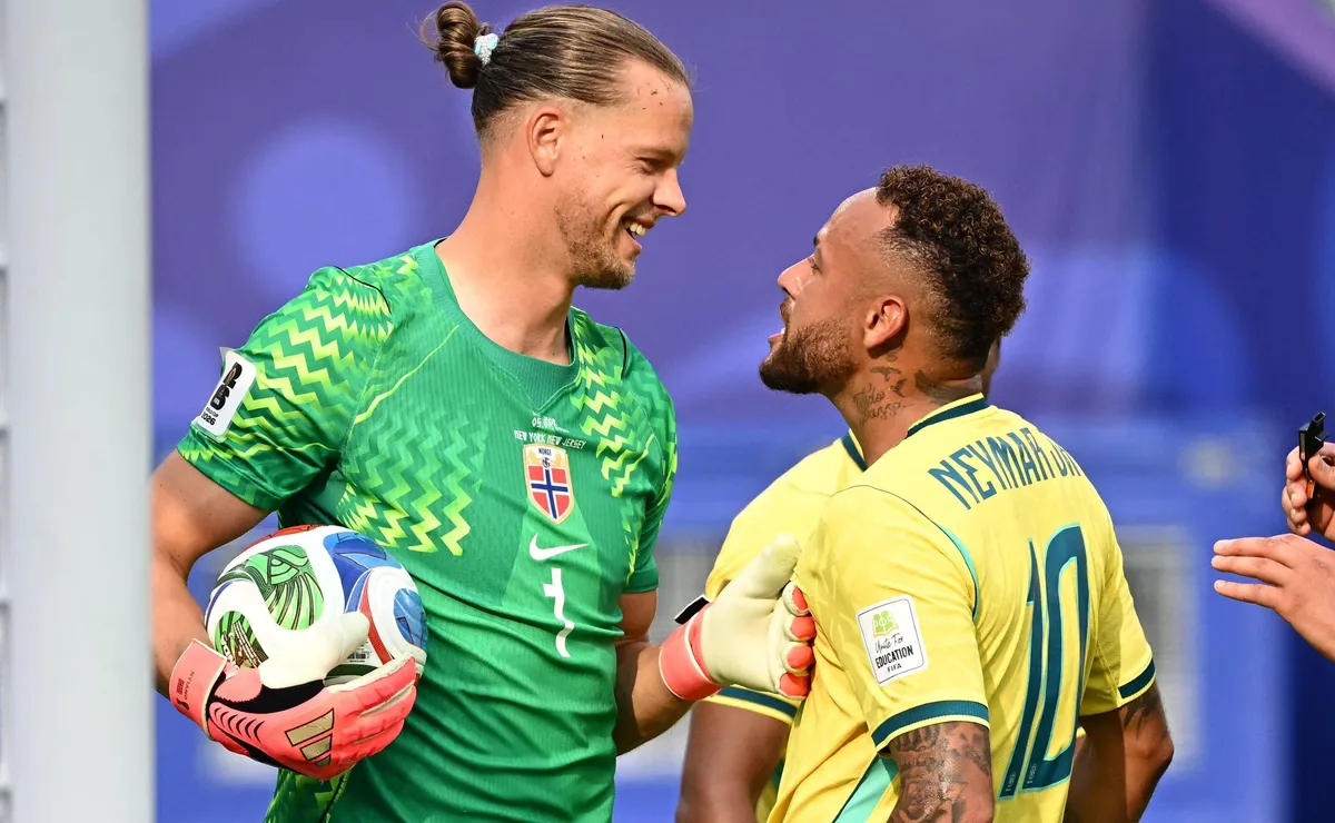 Nyland, goleiro da Noruega, abre o jogo e explica provocação a Neymar: “Tentei entrar na cabeça dele”