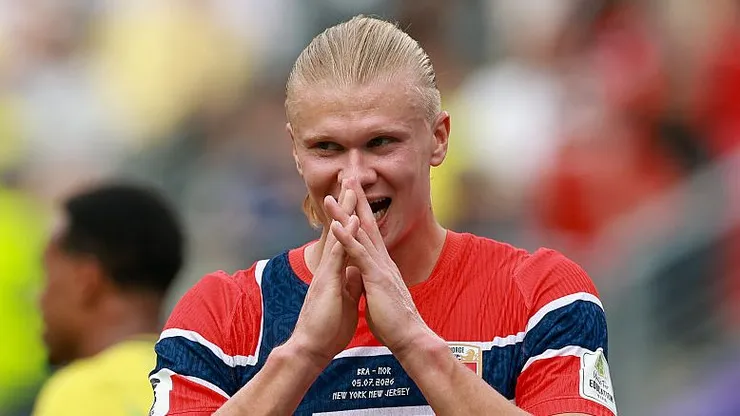 Haaland abordou a vitória sobre o Brasil - (Photo by Elsa/Getty Images)