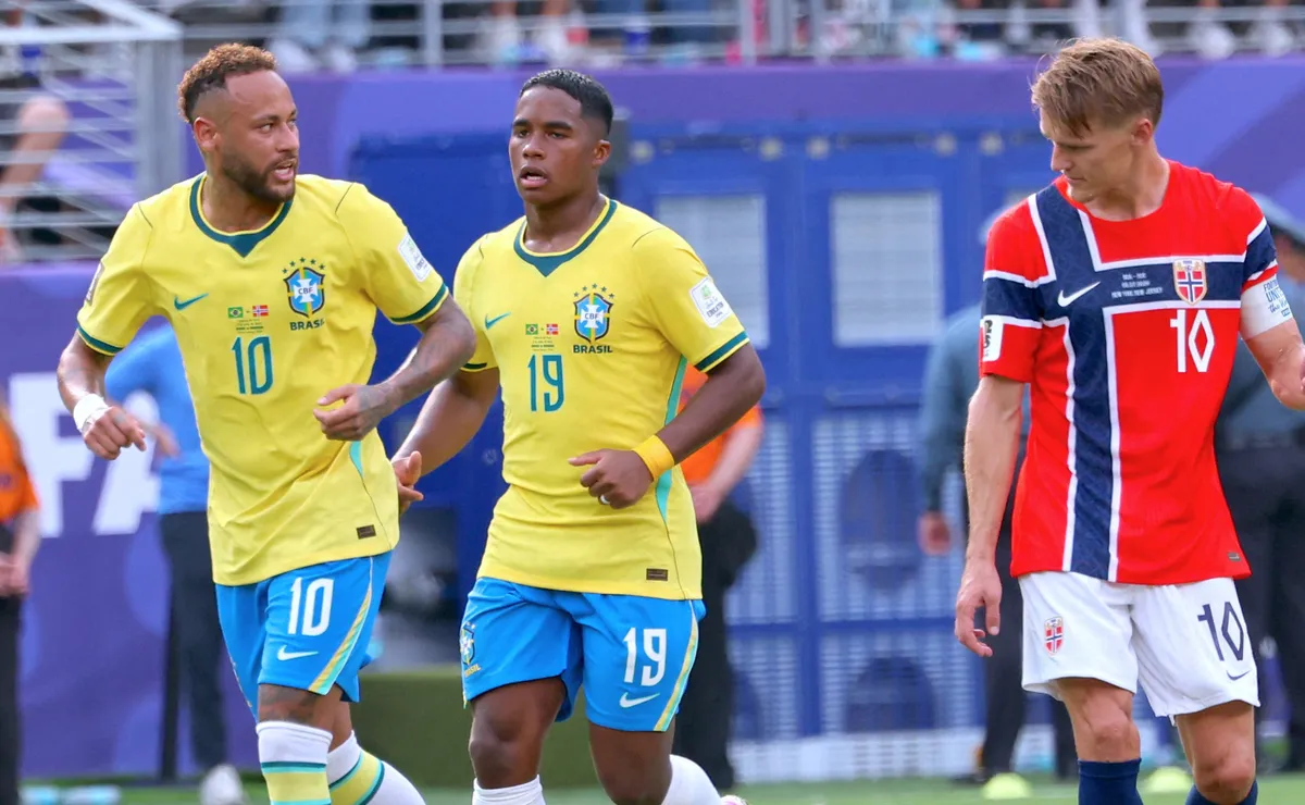 Endrick dá bronca em Neymar durante vexame contra a Noruega, e vídeo ‘turbina’ as redes