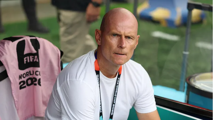 Stale Solbakken técnico da Noruega durante partida na Copa do Mundo