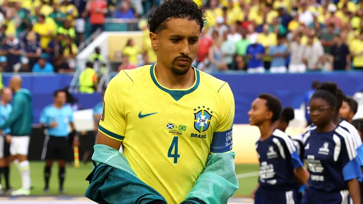 Marquinhos antes de Escócia x Brasil pela Copa do Mundo. (Photo by Robert Cianflone/Getty Images)