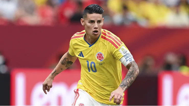 James Rodríguez durante a partida das oitavas de final da Copa do Mundo entre Suíça e Colômbia. (Photo by David Ramos/Getty Images)