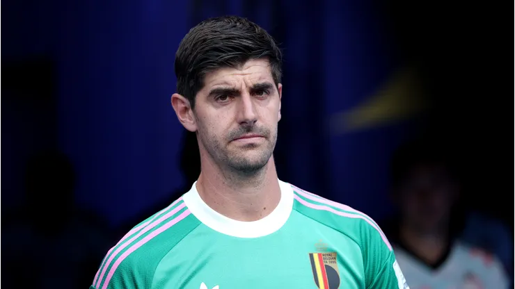 Courtois durante partida entre EUA x Bélgica