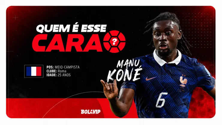 Manu Koné, meio-campista da Seleção da França