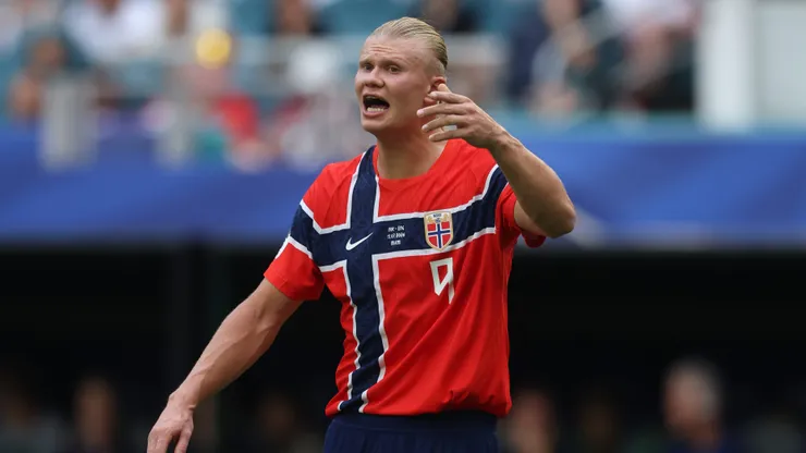 Haaland passou em branco na partida contra a Inglaterra, pela Copa do Mundo. Foto: Richard Pelham/Getty Images