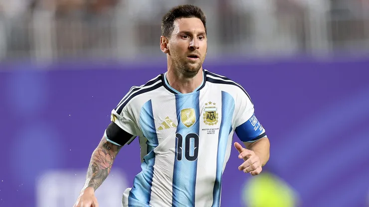 KANSAS CITY, MISSOURI - JULY 11: Lionel Messi #10 of Argentina during the FIFA World Cup 2026 Quarter Final match between Argentina and Switzerland at Kansas City Stadium on July 11, 2026 in Kansas City, Missouri. (Photo by Carl Recine/Getty Images)