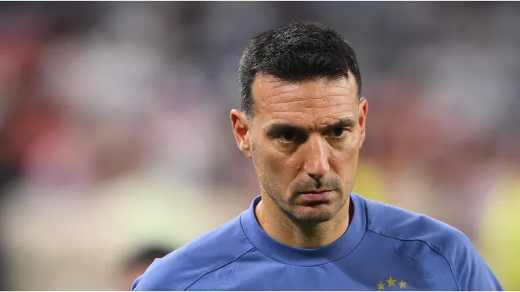 Lionel Scaloni após o fim do 1º tempo do jogo da Albiceleste na Copa.