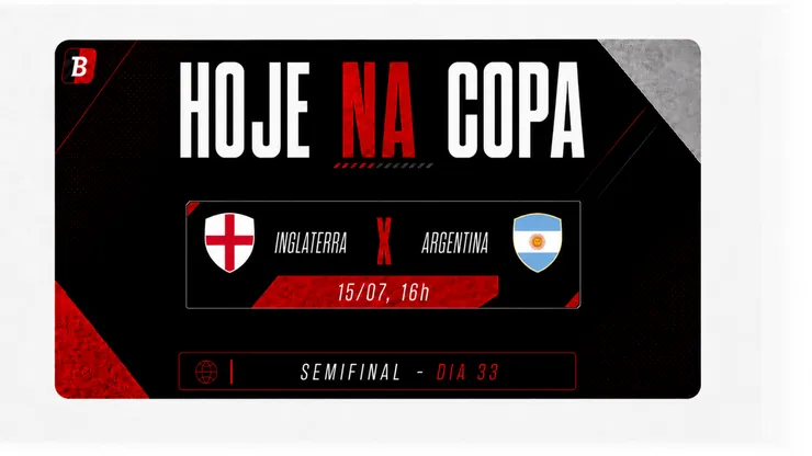 Hoje na Copa tem Inglaterra e Argentina em campo