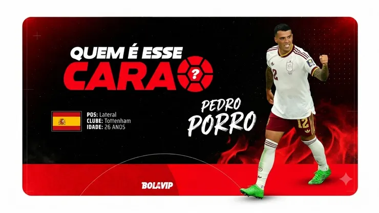 Pedro Porro é destaque na Copa. Foto: Kevin C. Cox/Getty Images/Arte Bolavip Brasil