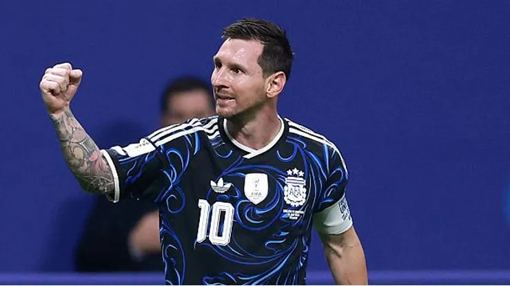Messi pela Argentina. Foto: Elsa/Getty Images