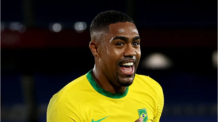 Malcom em ação com a camisa da Seleção Brasileira