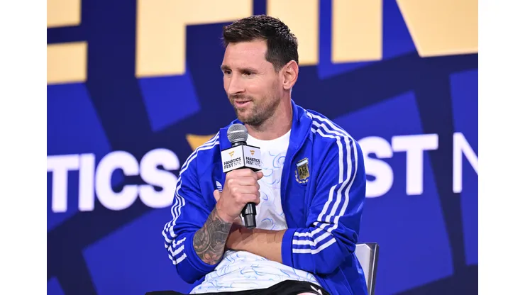 Messi durante o evento em New York. Photo by Roy Rochlin/Getty Images for Fanatics