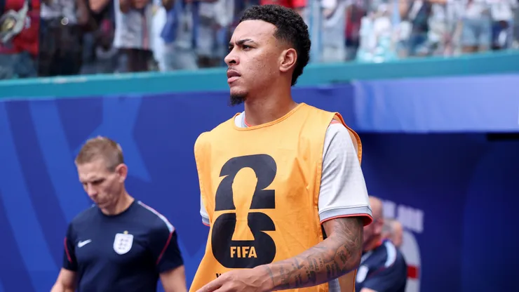 MIAMI GARDENS, FLORIDA - JULY 18: Morgan Rogers #17 of England walks out for the warm up before the FIFA World Cup 2026 Bronze Final between France and England at Miami Stadium on July 18, 2026 in Miami Gardens, Florida. (Photo by Buda Mendes/Getty Images)
