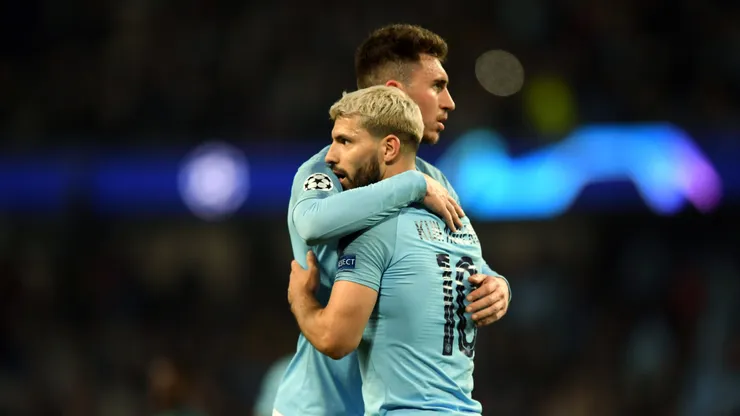 Aguero jogou com Laporte. Photo by Shaun Botterill/Getty Images