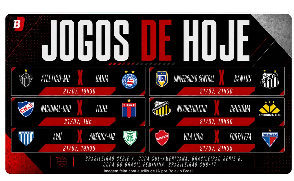 Atlético-MG e Santos jogam nesta terça-feira (21); veja horários e onde assistir ao vivo