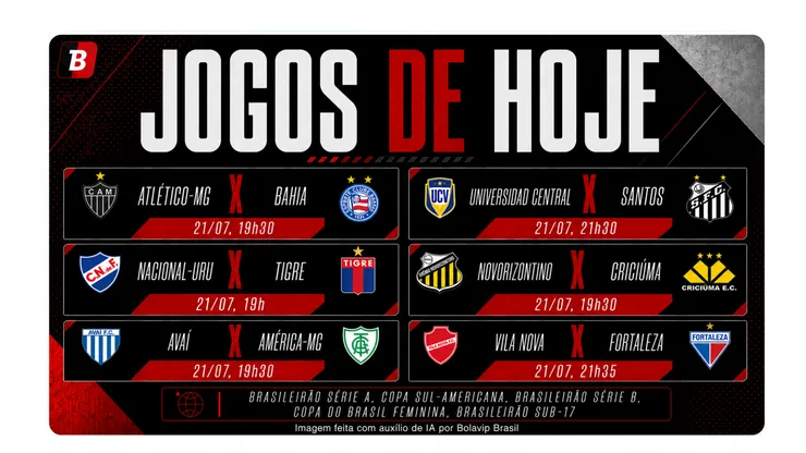 Confira os jogos de hoje
