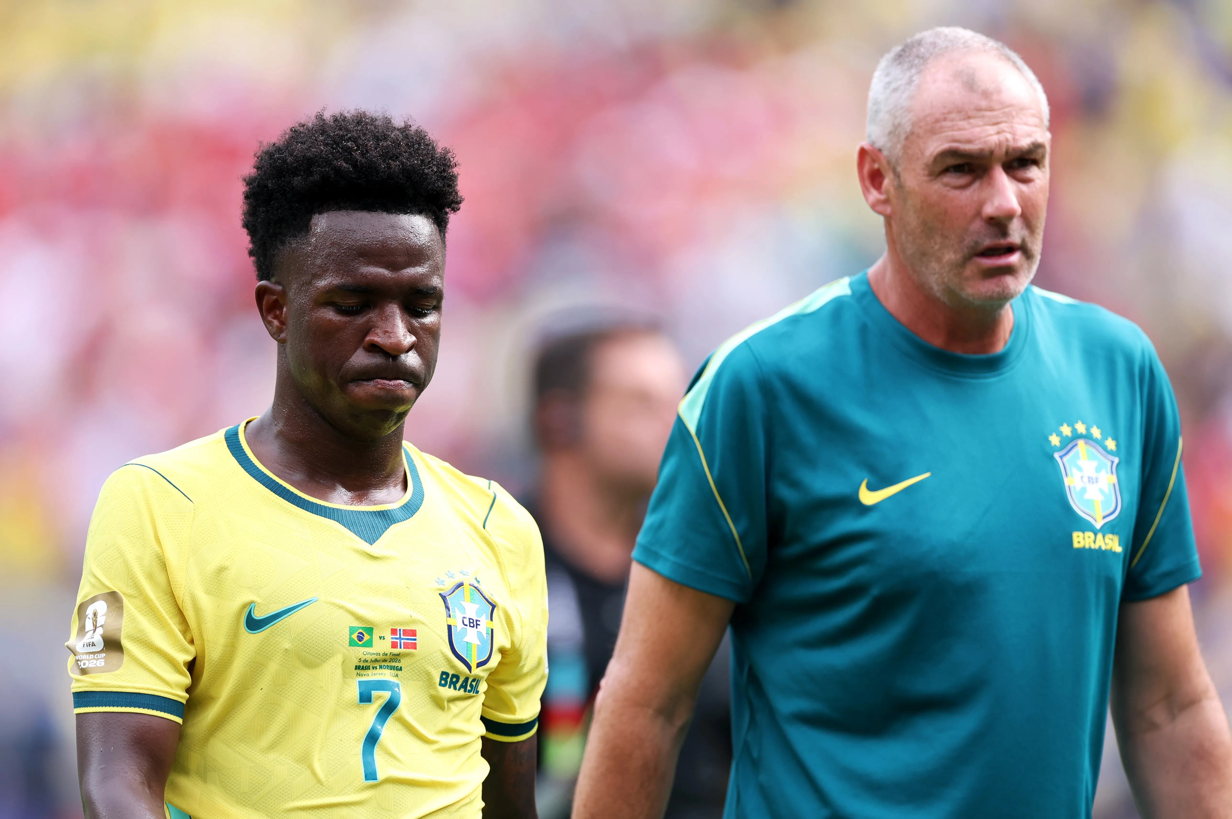 Liderada por Vini Jr, Seleção Brasileira caiu ainda nas oitavas de final da Copa diante da Noruega – Foto: Justin Setterfield/Getty Images