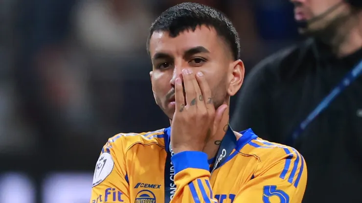 TOLUCA, MEXICO - MAY 30: Fernando Gorriarán and Ángel Correa of Tigres UANL react after the team's defeat in the CONCACAF Champions Cup 2026 final match between Toluca and Tigres UANL at Nemesio Diez Stadium on May 30, 2026 in Toluca, Mexico. (Photo by Hector Vivas/Getty Images)