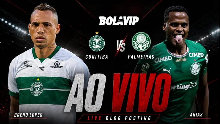 Coritiba x Palmeiras: acompanhe de graça o jogo em tempo real