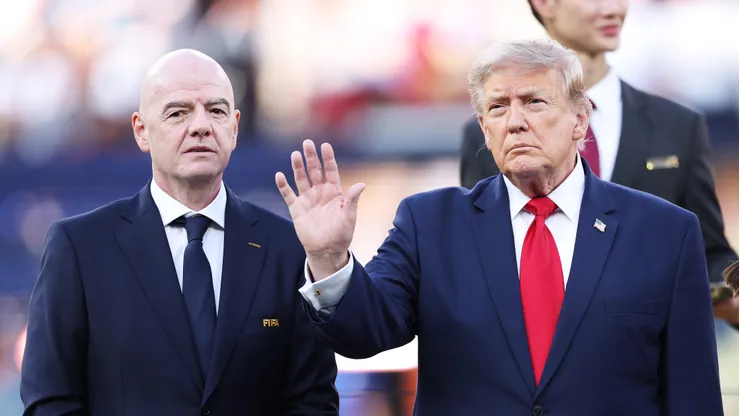 Trump e Infantino na final da Copa. (Photo by Justin Setterfield/Getty Images)