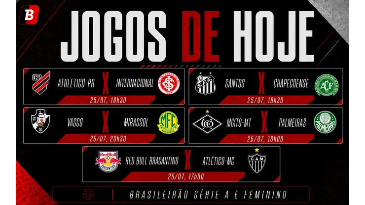 Confira os jogos deste sábado dia 25 - Arte Bolavip
