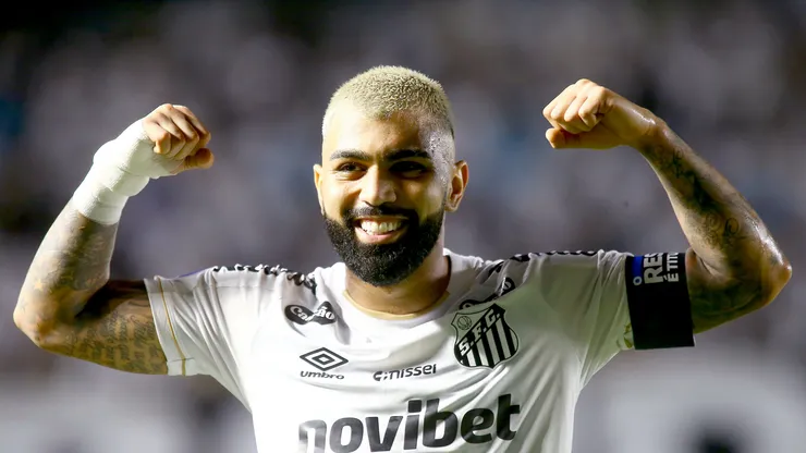 Gabigol jogador do Santos comemora seu gol durante partida contra o Deportivo Cuenca no estadio Vila Belmiro pelo campeonato Copa Sul-Americana 2026. Foto: Mauricio De Souza/AGIF
