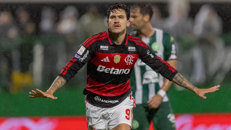 SC - CHAPECO - 22/07/2026 - BRASILEIRO A 2026, CHAPECOENSE X FLAMENGO - Pedro jogador do Flamengo comemora seu gol durante partida contra o Chapecoense no estadio Arena Conda pelo campeonato Brasileiro A 2026. Foto: Liamara Polli/AGIF