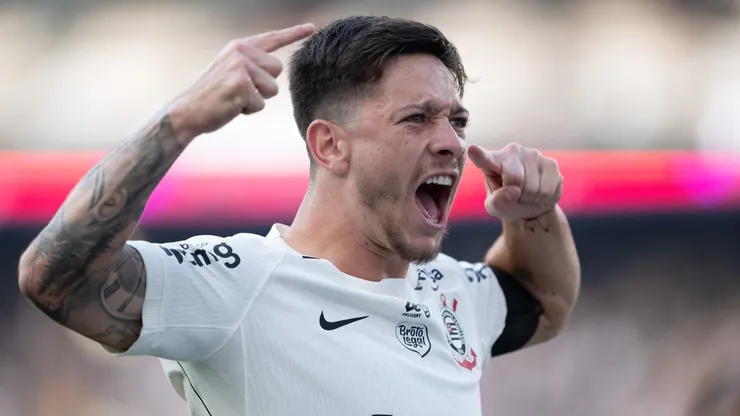 Garro jogador do Corinthians comemora seu gol durante partida contra o Botafogo no estadio Engenhao pelo campeonato Brasileiro A 2026. Foto: Jorge Rodrigues/AGIF