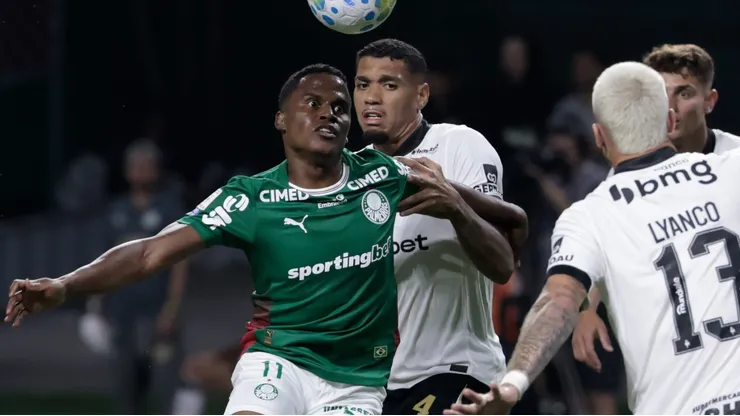 Jonh Arias jogador do Palmeiras durante partida contra o Atlético-MG. Foto: Marcello Zambrana/AGIF