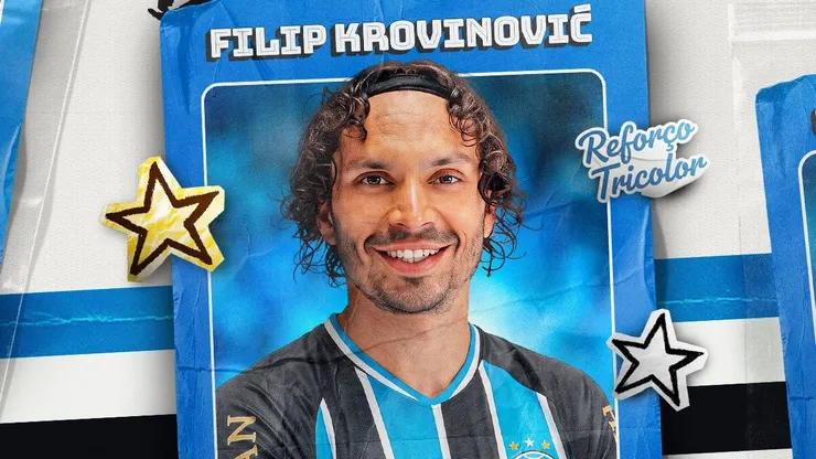 Filip Krovinović é anunciado. Foto: Reprodução X Grêmio