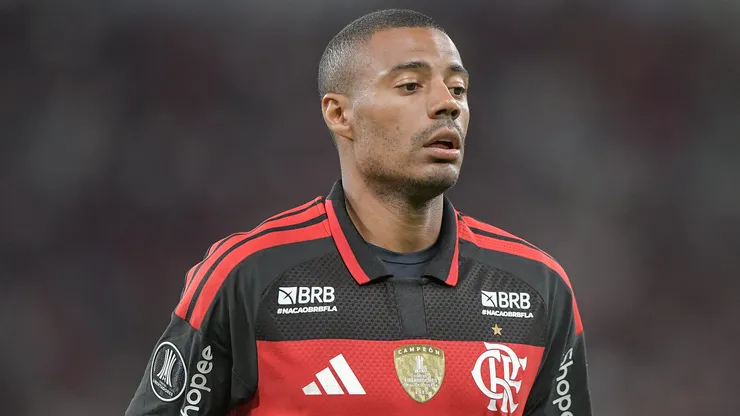 De La Cruz jogador do Flamengo durante partida contra o [EQUIPE 2] no estadio Maracana pelo campeonato Copa Libertadores 2026.