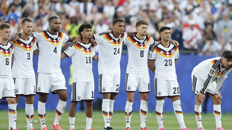 FOXBOROUGH, MASSACHUSETTS - JUNE 29: Germany player watch during a penalty shootout during the FIFA World Cup 2026 Round Of 32 match between Germany and Paraguay at Boston Stadium on June 29, 2026 in Foxborough, Massachusetts. (Photo by Michael Reaves/Getty Images)