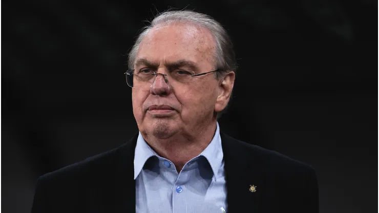 Osmar Stabile presidente do Corinthians durante partida contra o Palmeiras no estadio Arena Corinthians pelo campeonato Copa Do Brasil 2025. Foto: Ettore Chiereguini/AGIF