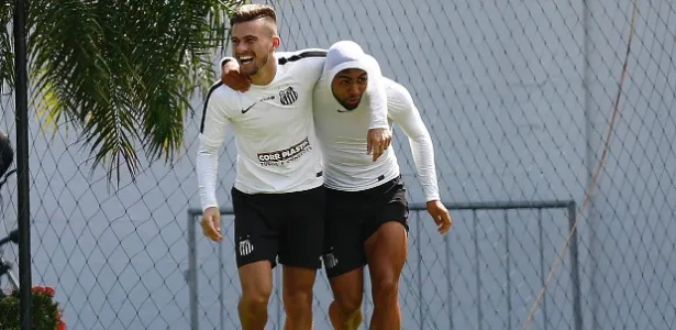 Gabigol e Lucas Lima. Foto: Divulgação/Santos